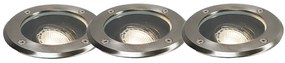 Set de 3 spoturi de sol exterioare din oțel reglabile IP65 - Delux