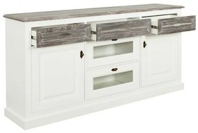 Bufet Cabana Cu 4 Usi Si 3 Sertare Alb Si Antracite ,174.4 Cm