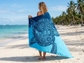 Prosop de plaja XXL cu uscare rapida OCEVA albastru 150 x 210 cm, 100% microfibra