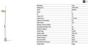 Lampadar mobil directionabil MATILDA bej