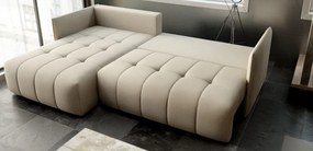 Colțar extensibil dumonde cu ladă de depozitare si sezut confortabil din spuma high-density, Malta Enjoy Camel 235x185 cm