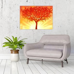 Tablou pe sticlă - Copac în lumina soarelui (70x50 cm)