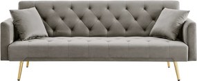 Canapea extensibilă, gri-maroniu Taupe/gold crom-auriu, ALISIA