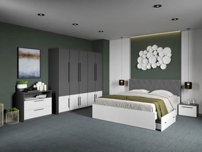 Set mobila dormitor complet Gri/Alb Shape C09