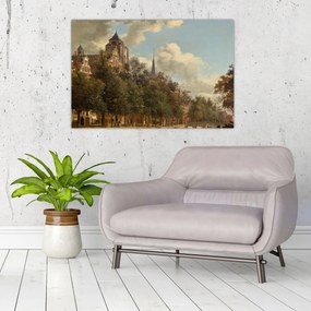Tablou - Jan van der Heyden, View Down a Dutch Canal, reproducere (90x60 cm)