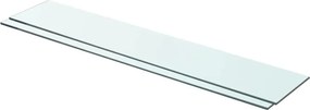 vidaXL Rafturi, 2 buc., 80 x 15 cm, panouri sticlă transparentă