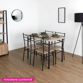 Set de sufragerie 1+4, stejar sonoma/negru, MAKO