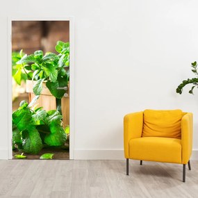 Fototapet pentru ușă - Menta proaspătă (95x205cm)