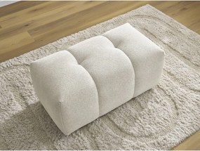 Taburet alb cu tapițerie din chenille Roxelane – Bobochic Paris