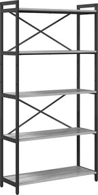 vidaXL Raft pentru cărți sonoma gri 80 x 30 x 155 cm Lemn compozit