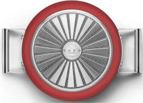 Oala cu capac SMEG CKFC2411RDM, 4,8 l, Ø24 cm, Acoperire cu teflon, Pana la 250°C, Inductie, Rosu
