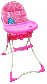 Scaun de masa pentru copii si bebe Baby Care™ CH ,Pliabil, Centura de siguranta, Sezut comfortabil, Masuta detasabila, Model Floricele , Roz