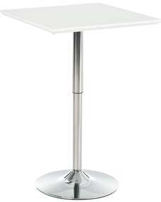 HOMCOM Masă în picioare reglabilă pentru bar în stil pub, masă pătrată de înălțime din oțel alb 60 x 60 x 69-92 cm | Aosom Romania