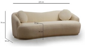 Canapea crem 225 cm Ancona – Artie