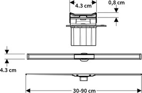 Geberit 154.453.KS.1 - Rigolă de scurgere CleanLine 90 x 0,8 cm din inox