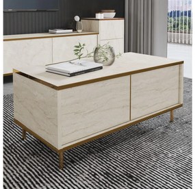 Măsuță de cafea Iris (travertin + auriu). 1102184