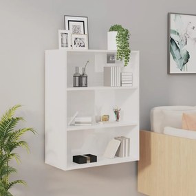 812318 vidaXL Dulap de perete suspendat, alb extralucios, 69,5x32,5x90 cm