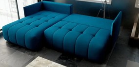 Colțar extensibil dumonde cu ladă de depozitare si sezut confortabil din spuma high-density, Malta Enjoy Petrol 235x185 cm