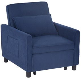 HOMCOM Fotoliu de dormit, reglabil, 3 poziții, cu material din cord, până la 120 kg, Albastru | Aosom Romania