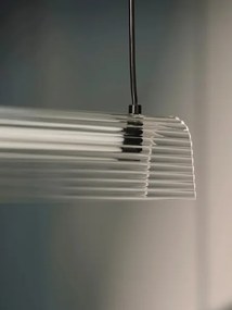 Nordlux ALIANI - Pendul LED compatibil cu dimmer pe cablu, 20W/230V, 3000K, negru/sticlă transparentă