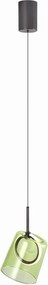 Pendul modern LED 3000K, inaltime reglabila, sticla, verde, Zula