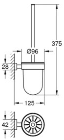 Perie cu suport pentru vasul de toaleta culoare crom Grohe Essentials Cube New