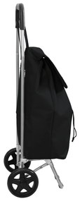 vidaXL Cărucior de cumpărături cu roți, negru, 35 L