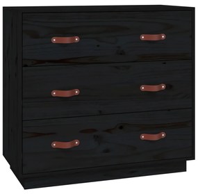 820111 vidaXL Servantă, negru, 80x40x75 cm, lemn masiv de pin