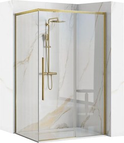 Cabina de dus SOLAR cu cadita alba 100x80 cm auriu periat