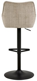 Scaun de bar bej cu înălțime ajustabilă, cu cotiere (înălțime șezut 85 cm) Eddie – Actona