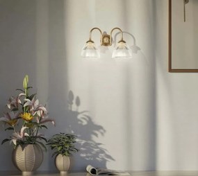 Aplica de perete stil neoclasic din alama si abajur ceramic Elide