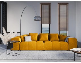Spătar pentru canapea modulară galben cu tapițerie din catifea Rome Velvet - Cosmopolitan Design