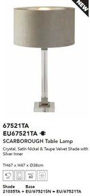 Veioza/Lampa de masa design modern Scarborough, nickel, taupe