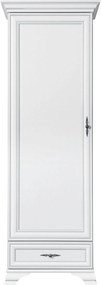 Dulap alb living IDENTO, PAL, cu o usa si un sertar, 70x43x210 cm