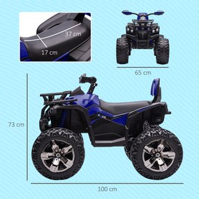 HOMCOM ATV Electric pentru Copii 3-5 Ani, Motocicletă Electrică pentru Copii cu Muzică, 100x65x73 cm, Albastru | Aosom Romania