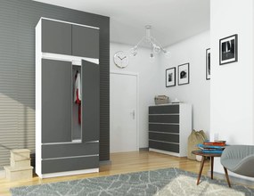 Suprastructură pentru dulap Sashka (Alb + grafit gri). 1070867