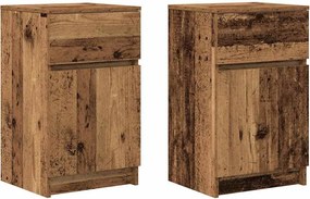 vidaXL Noptiere, 2 buc., lemn vechi, 39x35x65 cm, lemn prelucrat