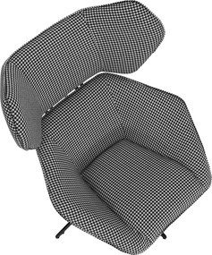 Scaun pivotant de lux, cu model / negru, KAILAN