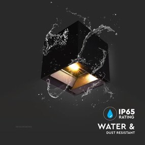 LED lampă solară de perete cu senzor, 9W, 3,7V, 3000/4000/5000K, IP65, negru