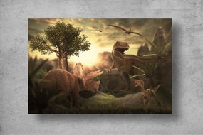 Tapet Premium Canvas - Lumea dinozaurilor abstract