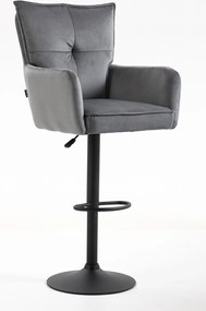 HR250W Scaun Catifea Grafit Bază Neagră