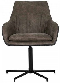 Scaun piele artificiala Lucy negru/maro