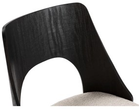 Scaune de dining negre/crem 2 buc. tapițate Gilda – MOME