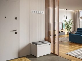 Mobilier pentru hol Kendora 60 + 2 buc. panouri tapițate de perete Pag 30x30 (Alb) (Manila 16). 1059464