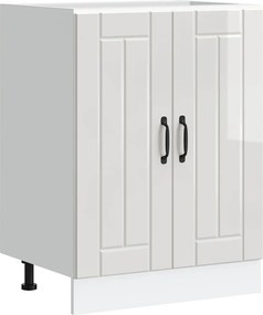 vidaXL Dulap de bază pentru chiuvetă „Lucca” Lemn prelucrat alb lucios