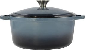 Oală fontă emailată cu capac Perfect Home 15720, 28 cm, 6.5 L, albastră