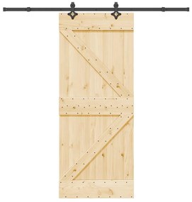 vidaXL Ușă glisantă cu set de feronerie 85x210 cm, lemn masiv de pin