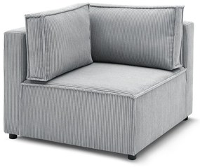 Modul pentru canapea gri deschis cu tapițerie din catifea reiată (cu colț variabil) Nihad modular – Bobochic Paris