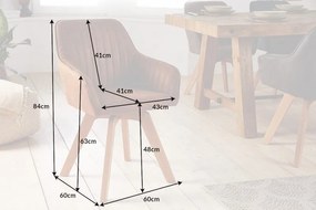 Set de 2 scaune pivotante Livorno microfibra maro vintage