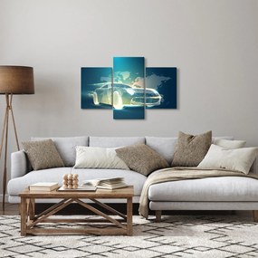 Tablou - Mașină din forme geometrice (90x60 cm)
